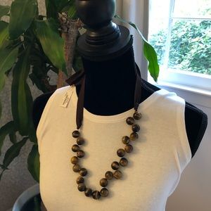 NWT - New! J Crew tiger eye marble necklace